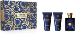 Versace Dylan Blue Pour Homme 50ml EDT + 50ml Aftershave Balm + 50ml Shower Gel For Men GIFT SET